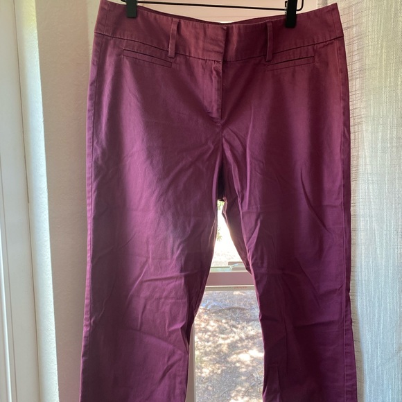 LOFT Original Crop Pants Purple Size 10 - Picture 2 of 10